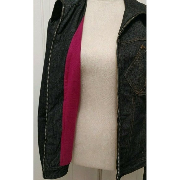 Women's  Dolce & Gabbana ITTIERRE Made in Italy Denim Jacket Pink Lining Size L - Picture 7 of 11